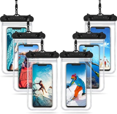 longziming -6-pack Universele Waterdichte Telefoonhoes – Onderwater Telefoon Pouch – Transparante Dry Bag – Geschikt voor Smartphones tot 6,9 inch – Voor Zwemmen, Strand & Outdoor