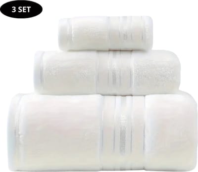 Livano Handdoeken Set - Hotelkwaliteit - Handdoek - Towel - Wit - 3 Stuks