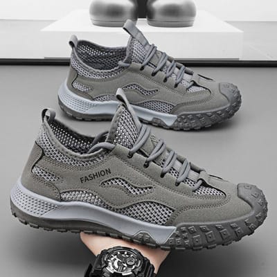 Arbeidsbeschermingsschoenen Herenschoenen Zomer Ademend Mesh Holle Mesh Schoenen Sportschoenen Antislip Slijtvast Casual Outdoor Werkschoenen 42 black