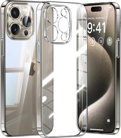 Hoesje Transparant - Schokbestendig Stevig Siliconen Beschermhoesje Doorzichtig - Met Extra Camera Bescherming - Geschikt voor iPhone 15 Pro
