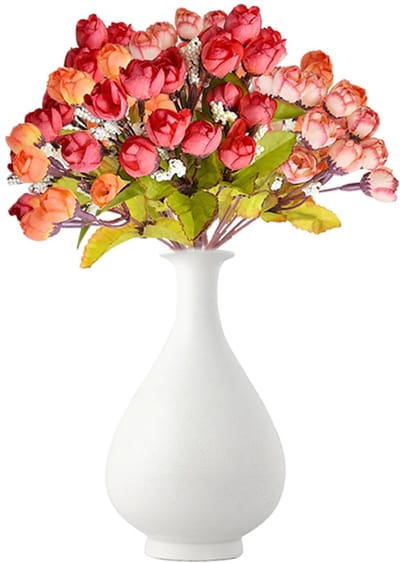 Dailygoods- Kunstbloemen 3 stuks 24 cm - Realistische Kunstbloemen - Kunstbloemen voor Binnen/Buiten - Decoratief Boeket - Zijde/PVC - Natuurlijke Uiterstraling - Nep Bloemen