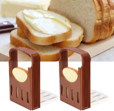 Broodsnijder - Broodsnijgereedschap - Gelijkmatig Brood Snijden - Antislip Ontwerp - 23 Centimeter - Koffie