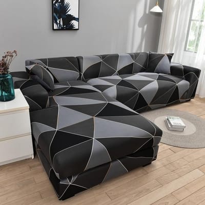 Bloemen Bankhoes L-vormige Bankhoezen Voor Woonkamer Bankbeschermer Stofdicht Elastische Stretch Hoezen Voor Hoekbankhoes 1-Seat 90-140cm 1PC