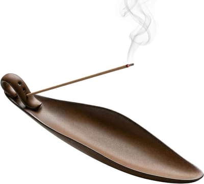 Keramische wierookstokjeshouder met 3 openingen en asvanger voor meditatie, yoga en ontspanning thuis en op kantoor