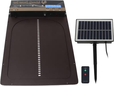 Automatische Hokdeur - Kippenhok Deuropener - Gevogelte Beschermen - Zonne-energie Bediening - 35x24 cm - Bruin