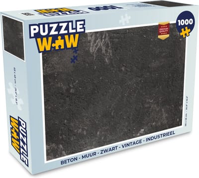 Puzzel Beton - Muur - Zwart - Vintage - Industrieel - Legpuzzel - Puzzel 1000 stukjes volwassenen