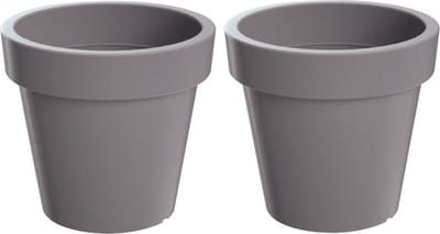 Prosperplast Bloempot - 2x stuks - binnen en buiten - D60xH52 cm - steengrijs - kunststof - plantenpot