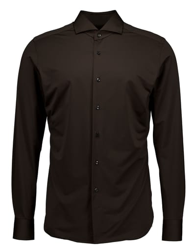 Xacus Active Shirt Lange Mouw Overhemden Donkerbruin Act520ml/11460
