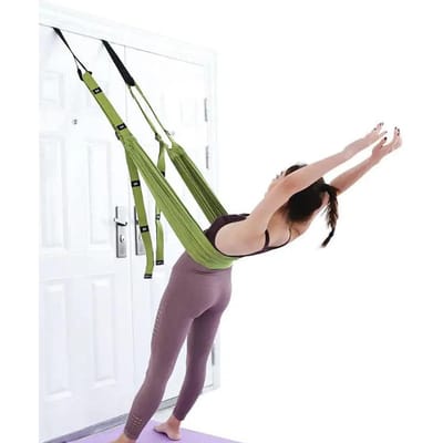 Luchtyoga Riem Hangmat Schommel Rekken Anti-zwaartekracht Inversie Oefeningen Meerlaagse Riem Yoga Flexibiliteitstrainer Yoga Hulpmiddelen beige