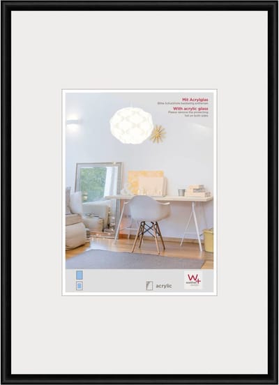 Walther New Lifestyle - Kunststof lijst - Fotoformaat 40x60 cm - Kunstglas - Zwart