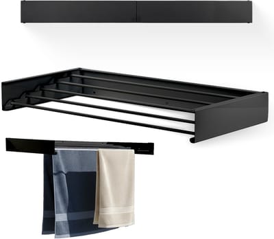 Goodly® High quality Wanddroogrek - Droogrek muur inklapbaar - Wasrek - Wasdroogrek - QUALITY 6m - drooglijn - Zwart
