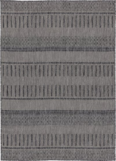 Vloerkleed voor binnen en buiten, Antislip, Balkon Terras Keuken, Boho Geometrisch -Donkergrijs - 80cm x 150cm - UV- en Weersbestendig, Modern Tuintapijt