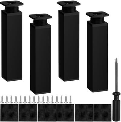 Allecto - Verstelbare meubelpoot - Meubelpoten 20 cm - Ideaal voor tafels en stoelen - Set van 4 - Verstelbaar van 0-20mm - Perfect voor kasten en ...