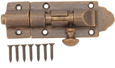 Dailygoods- Deurschuifgrendel Antiek Messing - Vatboutgesp - Vergrendeling - Kinderveiligheid - Inclusief Schroeven - Elegant Vintage Ontwerp - Deurslot