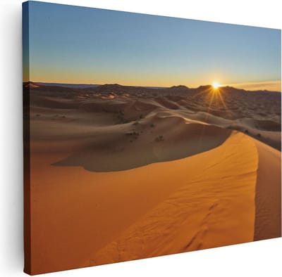 Artaza Canvas Schilderij Zandduinen Marokko - 40x30 cm - Klein - Wanddecoratie Woestijn - Muurdecoratie Woonkamer - Kamer Accessoires