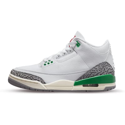 Nike Air Jordan 3 Retro - Maat 35.5 - Lucky Green / White - Sneakers Unisex - Doos Zonder Deksel