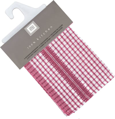 12 x Tiseco Home Studio - keukenhanddoek - FUCHSIA - 45x70 cm - 100% katoen - Set van 12 stuks