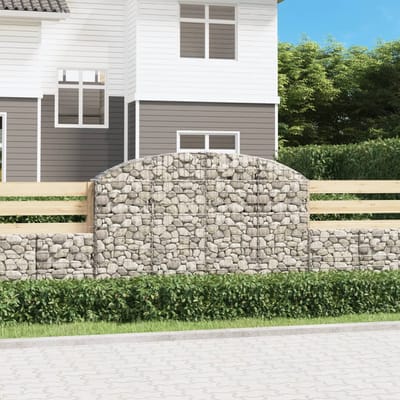 vidaXL - Schanskorf - gewelfd - 200x30x120/140 - cm - gegalvaniseerd - ijzer