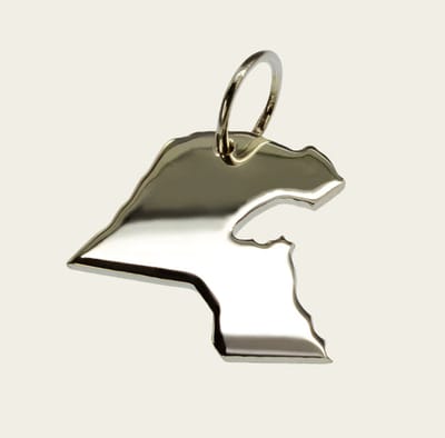 Zilveren Landkaart Koeweit ketting hanger