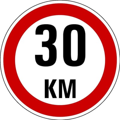 Maximaal 30 km sticker, A1 300 mm