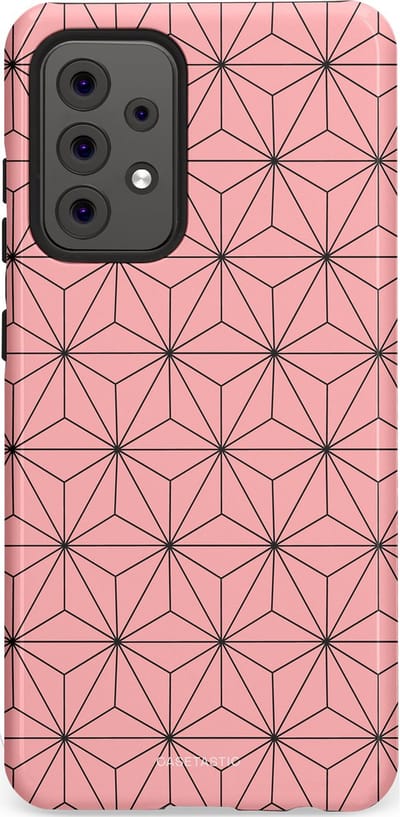 Casetastic Hoesje Geschikt voor Samsung A52 (4G/5G/s) - Stijlvolle Beschermende Duo-layer Case - Roze Zwarte Fashion Paris Patroon