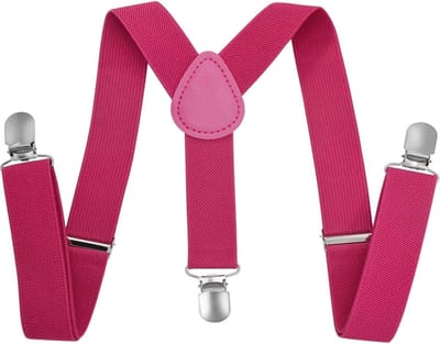 Fako Fashion - Kinder Bretels - Effen - 65cm - Donkerroze
