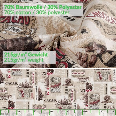 ANRO Tafelkleed Effen cacao Meerkleurig 130x90cm Rechte rand Afwasbaar Waterafstotend