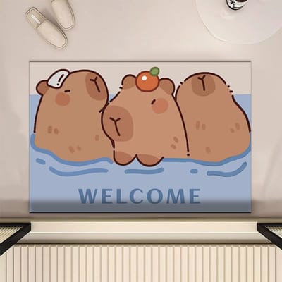 Cartoon Capibara Diatomeeënaarde Vloermat Vuilbestendig Antislip Sneldrogend Absorberende Voetmat Toilet Badkamer Voetmat 40*60cm