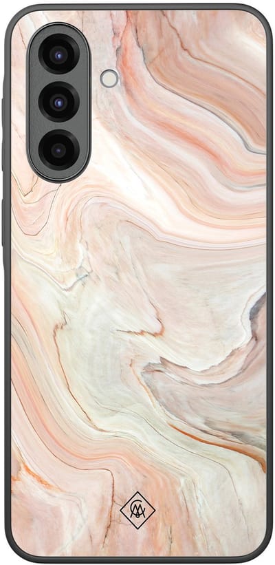 Casimoda® hoesje - Geschikt voor Samsung Galaxy A36 - Marmer Waves - Zwart TPU Backcover - Water - Bruin/beige