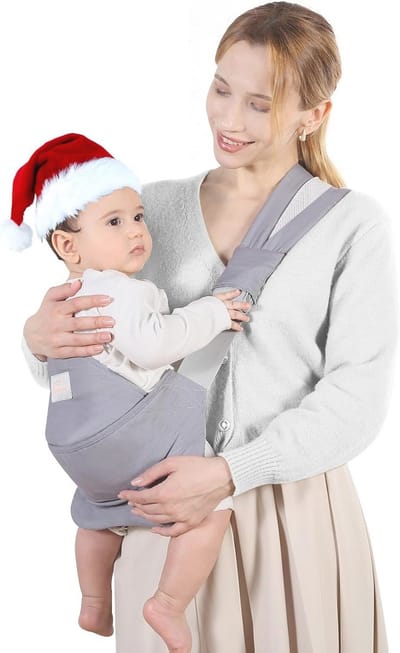 Verstelbare Babydraagdoek voor Peuters - Ademend en Comfortabel voor Pasgeborenen en Baby's, Geschikt voor 3-36 Maanden (Grijs)