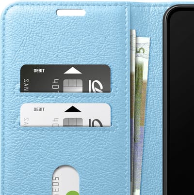 Zanae, Etui Geschikt voor Galaxy S25 FE met Standaard en Magnetische Sluiting, Lichtblauw