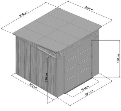 Vente-unique Tuinhuis van HDPE-hars HDPE met aflopend dak beige en bruin 6,5 m² met vloer - dikte 22 mm - ANTEVA