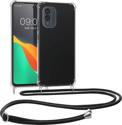 Geschikt voor Nokia X30 5G Back cover Hoesje met koord transparant