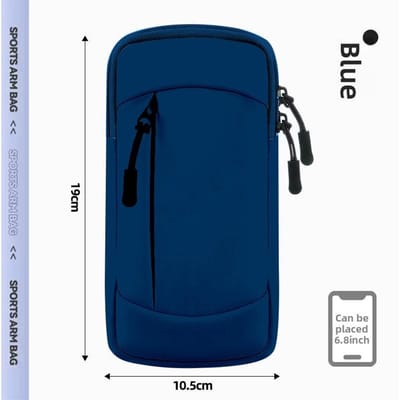 Sac de bras pour téléphone portable de course d'été pour hommes et femmes, sac de poignet étanche pour le sport et la forme physique, sac de bras pour téléphone portable bleu