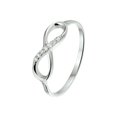 Zilver Gerhodineerde Ring infinity zirkonia 1325092 14.00 mm (44)