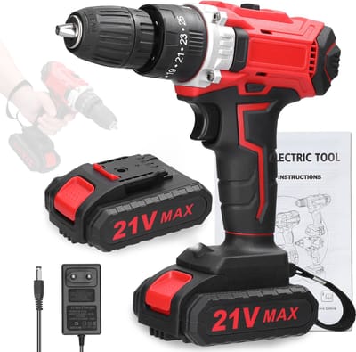 Accuboormachine – 21V 3-in-1 – Klopboor & Schroevendraaier – 2 Accu’s Inclusief – LED & DIY Gereedschap – Voor Huis & Klussen