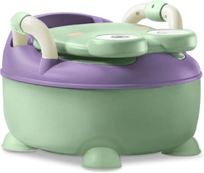 WC Potje voor Peuters | Kindertoilet Plaspot | Plaspotje Kind met Deksel | Draagbare WC verkleiner Toiletverkleiner voor Zindelijkheidstraining | Paars / Groen