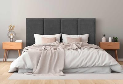 Gestoffeerd Hoofdbord - Gewatteerd Hoofdeinde - Bed Opknappen - Vlekbestendig Aqualine Stof - 160cm Breed 80cm Hoog - Asgrijs