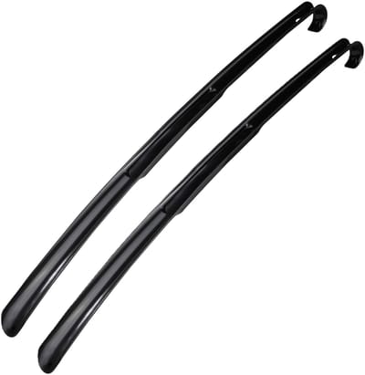 HI Schoenlepel lang - 2x - 64 cm - kunststof - zwart - met haak - instaphulp - schoenen
