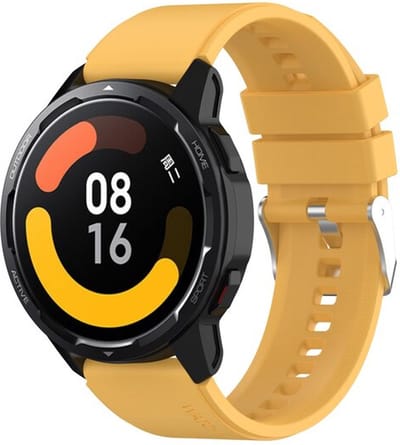 By Qubix - Geschikt voor Garmin bandje - Geschikt voor Garmin Vivoactive 4 / 4L - Siliconen sportband - Geel - Smartwatch bandje 22mm