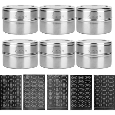 6 stuks/set roestvrijstalen kruidenbusjes specerijentanks potjes peper specerijen bewaarcontainers