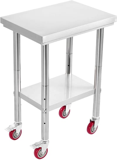 RVS Werktafel met Wielen voor Voedselbereiding - Keukenwerktafel - Voor Commerciële Keukens - Makkelijk Verplaatsbaar - Duurzaam RVS