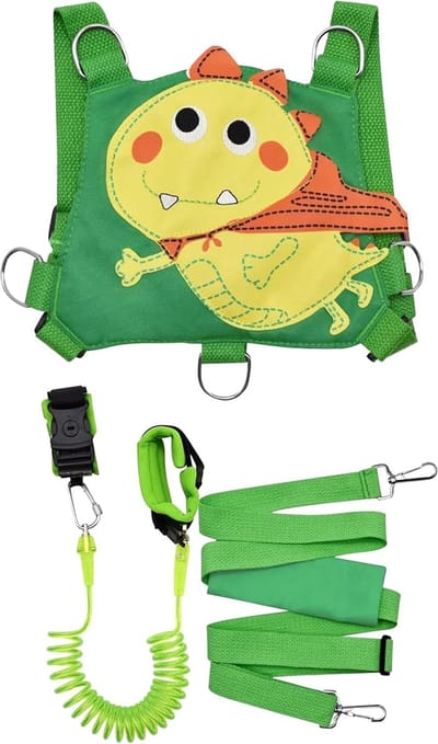 Kinderveiligheidsgordel - Dinosaurus touw - Veilig wandelen - Reflecterend design - 150 cm lengte - Meerkleurig