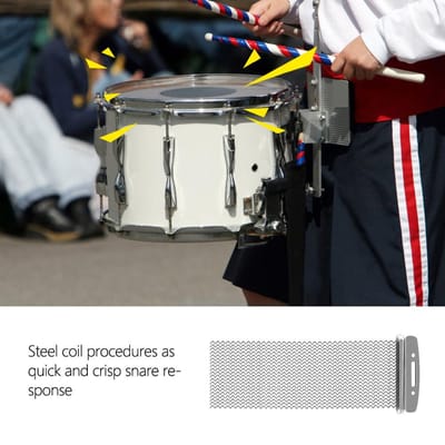 Duurzaam Staaldraad Halve Ontwerp voor Kinderen Snaredrum Instrument Vervangingsonderdeel(20) gray
