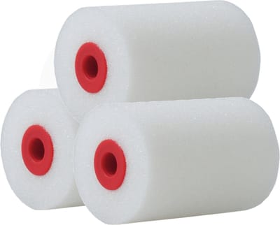 Set van 3x stuks schuim precisie verfrollers lakroller 2,5 x 5 cm - Verfspullen - Schildersbenodigheden