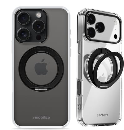 Mobilize Hoesje geschikt voor Apple iPhone 15 Pro MagSafe Telefoonhoesje Hardcase | Mobilize 360 Rotating Ring Backcover met Ringhouder | Geschikt voor MagSafe | Geschikt voor Draadloos Opladen met Magnetische Ring | Geschikt voor MagSafe Case -