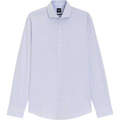 Boss Heren Joe Katoen Spread Collar Regular Lange Mouwen Overhemd (Wit)