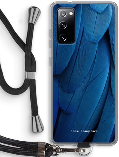 Hoesje met koord geschikt voor Samsung Galaxy S20 FE / S20 FE 5G hoesje met Koord - Pauw - Telefoonhoesje met Zwart Koord - Bescherming aan alle Kanten en Over de Schermrand