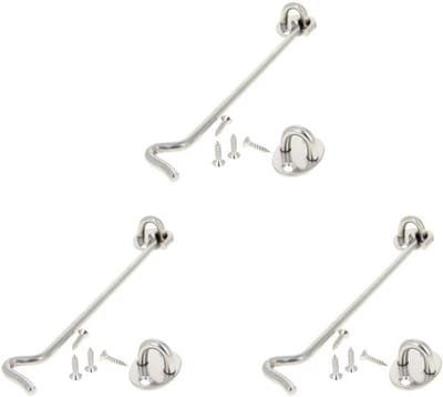 3x RVS Kastgrendel met Oog en Haak 20 cm | Deur- en Raamsluiting voor Huis en Tuin
