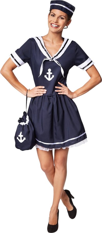 dressforfun - Vrouwenkostuum zeemansvrouw M - verkleedkleding kostuum halloween verkleden feestkleding carnavalskleding carnaval feestkledij partykleding - 301519